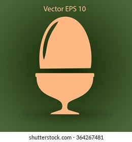 Flat a boiled egg vector icon.