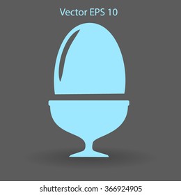 Flat a boiled egg vector icon.