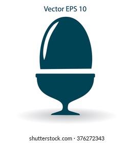 Flat a boiled egg vector icon.