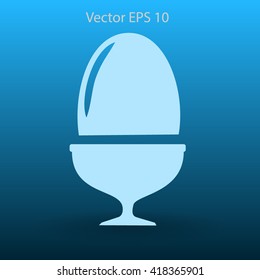 Flat a boiled egg vector icon.