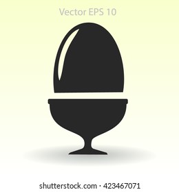 Flat a boiled egg vector icon.