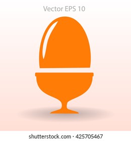 Flat a boiled egg vector icon.