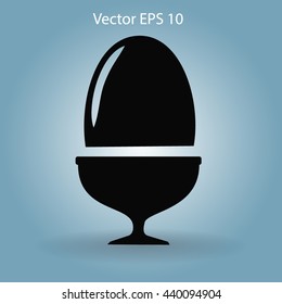 Flat a boiled egg vector icon.