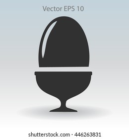 Flat a boiled egg vector icon.