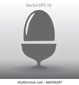 Flat a boiled egg vector icon.