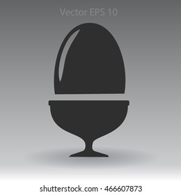 Flat a boiled egg vector icon.