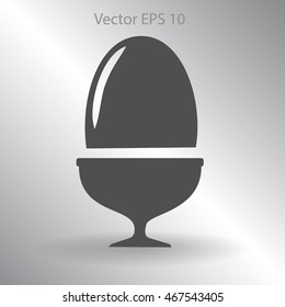 Flat a boiled egg vector icon.