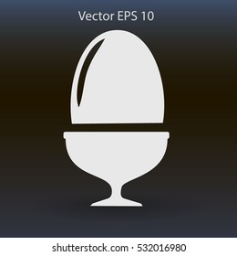 Flat a boiled egg vector icon.