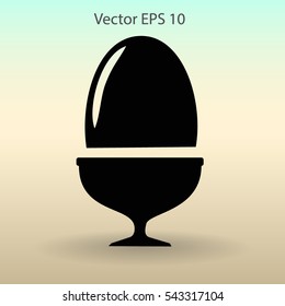 Flat a boiled egg vector icon.