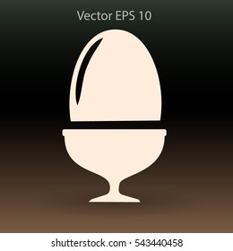 Flat a boiled egg vector icon.