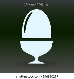 Flat a boiled egg vector icon.