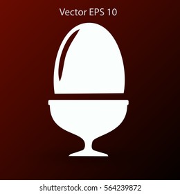 Flat a boiled egg vector icon.