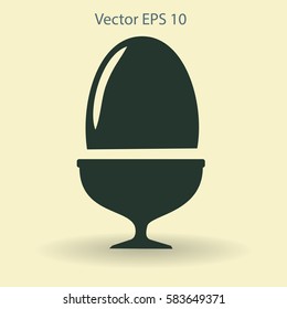 Flat a boiled egg vector icon.