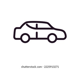 flat bold automobile icon over white