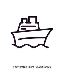 flat bold boat icon over white