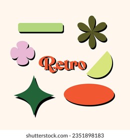 Flat Bold Shape Retro Elements 