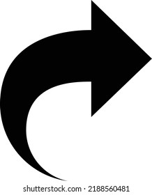 concepto de estilo de negrita plana icono ilustrado de flecha derecha