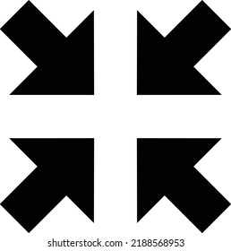 flat bold style concept illustrated icon of collapse 