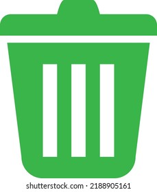 flat bold style concept illustrated icon of trash can 