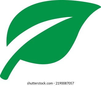 flat bold style concept illustrated icon of green leaf