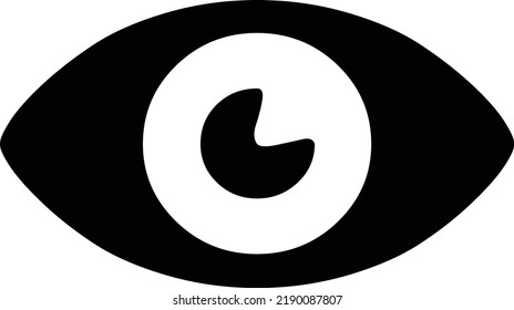 flat bold style concept illustrated icon of eye black 