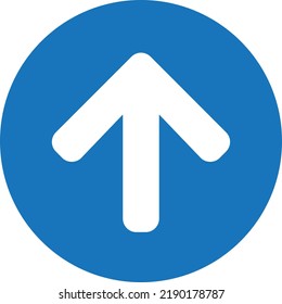 flat bold style concept illustrated icon of up arrow 
