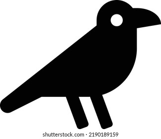 concepto de estilo de negrita plana ilustrado icono de crow 