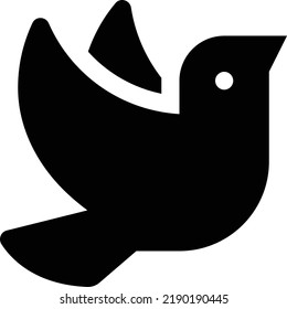 flat bold style concept illustrated icon of dove 