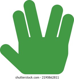 Flat Bold Style Concept Illustrated Icon Of Hand Spock 