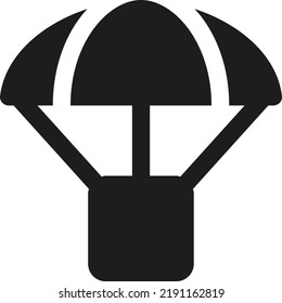 flat bold style concept illustrated icon of parachute box 