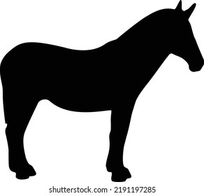 Flat Bold Style Concept Illustrated Icon Of Mule Animal 