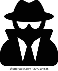 flat bold style concept illustrated icon of spy agent 
