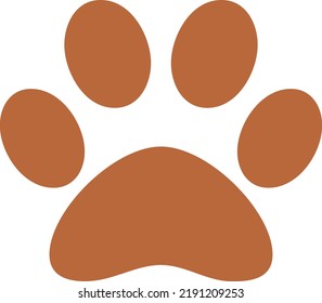 flat bold style concept illustrated icon of dog paw