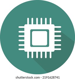 concepto de estilo de negrita plana icono ilustrado del chip 