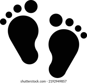 flat bold style concept illustrated icon of foot prints 