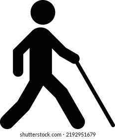 flat bold style concept illustrated icon of blind man 