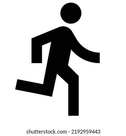 flat bold style concept illustrated icon of running man
