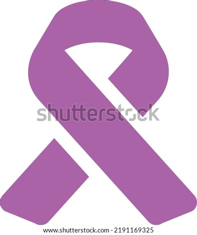 flat bold style concept illustrated icon of pink ribbon 