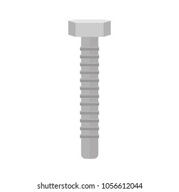 Flat bolt icon . Vector illustration of metallic fixing element.
