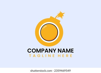 Flachbombengekochtes Ei-Logo Symbol Symbol Vektorgrafik