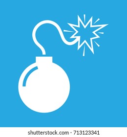 flat bomb icon on a blue background