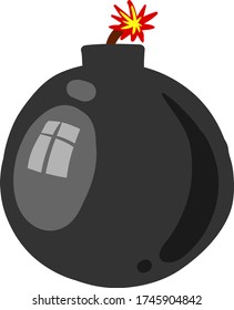 Flat bomb , illustration, vector on white background