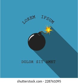Bomba plana en fondo azul