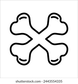 Flat bone icon. High quality human body single outline symbol for web design or mobile app. Bone thin line sign for design logo, visiting card, etc. Outline bone pictogram