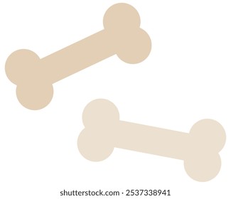 Ícone de osso plano isolado em fundo branco.