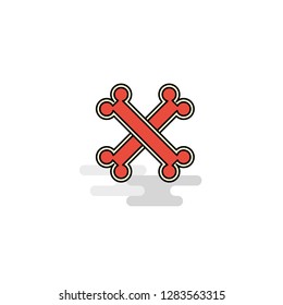 Flat Bones  Icon. Vector