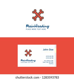 Flat Bones  Logo and Visiting Card Template. Busienss Concept Logo Design