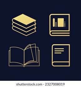 Flat Book icon set. symbol vector Illustration.