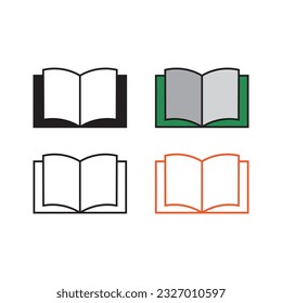 Juego de iconos de libro plano. símbolo vectorial Ilustración.