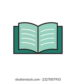 Flat Book icon symbol vector Illustration.